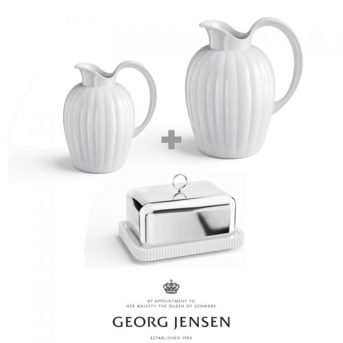 Georg Jensen Bernadotte PITCHER, CREAMER & SMØRBOKS