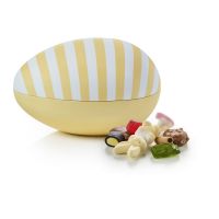 Påskeæg - Stort metal Påskeæg - GUL/STRIBET