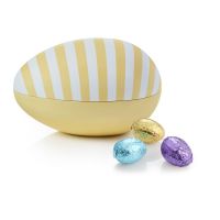 Påskeæg - Stort metal Påskeæg - GUL/STRIBET