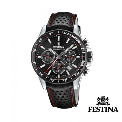 Festina CHRONO Herreur - sort skive & sort