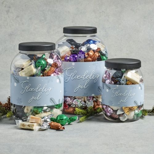 Jar med Julemix 550, 1100 & 1775 g.