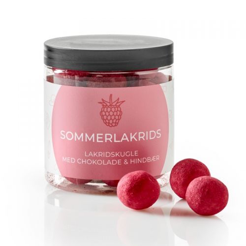 Sommer Lakrids - 150 gr. Danske Lakridskugler m/hindbær