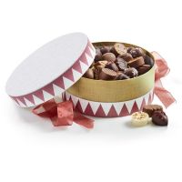Rund Hatteæske -  Luksus chokolade 1000g_motiv: Tromme 2060-2345