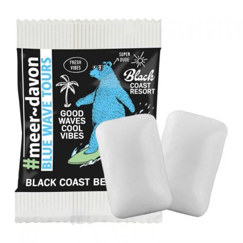 Miljøvenlig slikpose med logotryk og Sukkerfri Tyggegummi