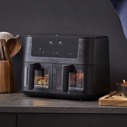 HOLM Dobbelt airfryer 9 liter - Mat sort