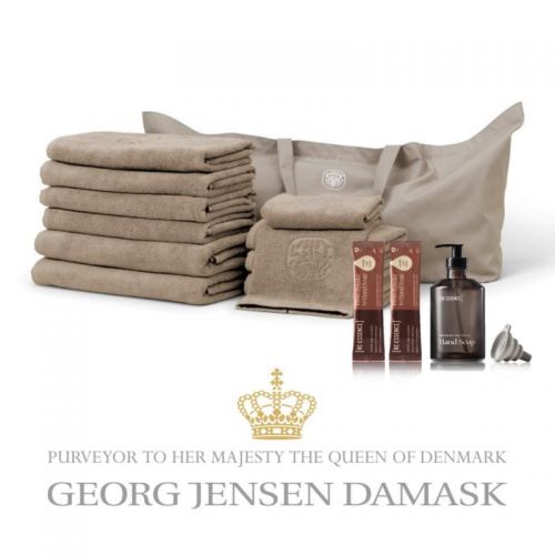 Georg Jensen Damask - Økologisk Frottépakke (XXL) -  Light Oak .inkl Starter-kit Håndsæbe