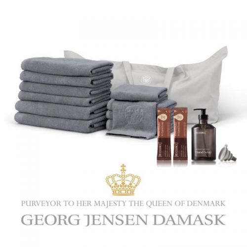 Georg Jensen Damask - SPA Frottépakke XXL - Ocean Grey .inkl Starter-kit Håndsæbe