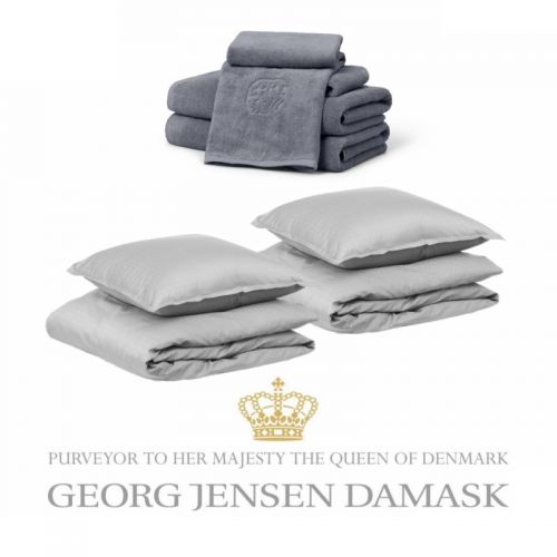 Georg Jensen Damask SKY SENGETØJ GREY & Håndklæder