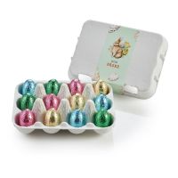 Påskeæggebakke med Indpakkede Pralinéæg_12 stk. 