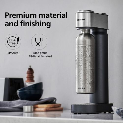 Philips Soda Maker Metallic inkl. 1L flaske