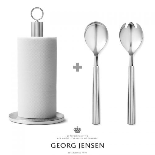 Georg Jensen Bernadotte salat-sæt & Køkkenrulleholder