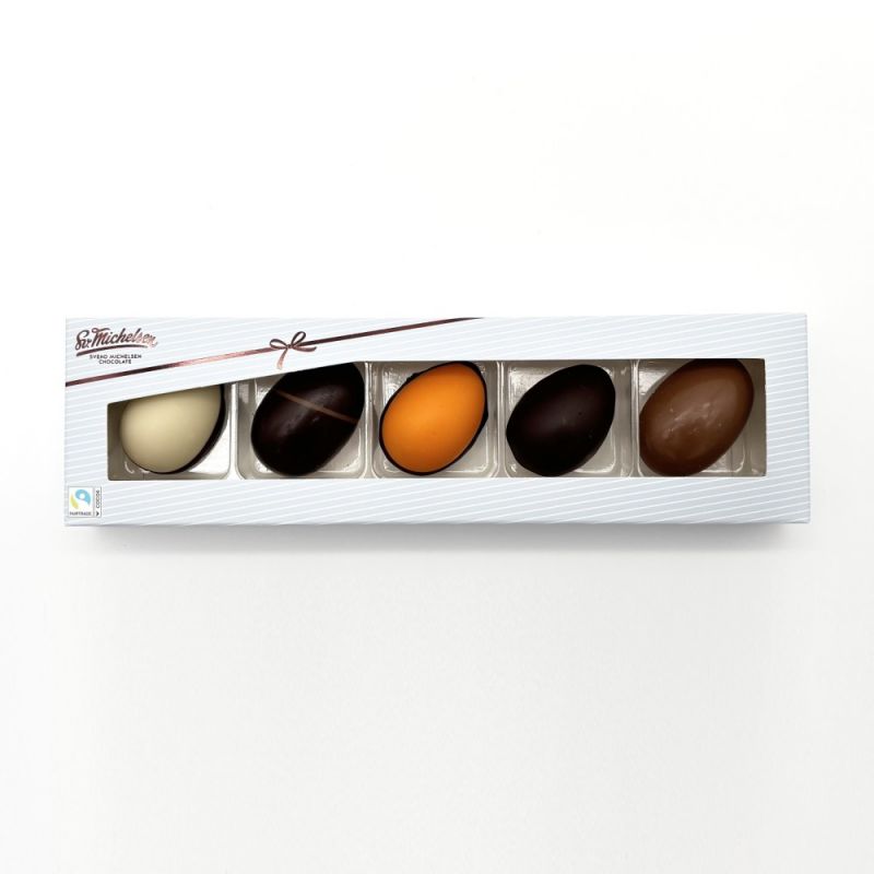 Sv. Michelsen fyldte påskeæg - 5 stk. i hvid æske