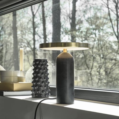 Villa Collection Bordlampe messing & sort marmor