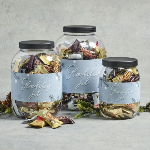 Jar med Toms Mini Favoritter 550, 1100 & 1775 g.