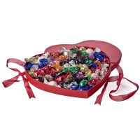 Hjerteæsker med 48 st/600g chokoladekugler