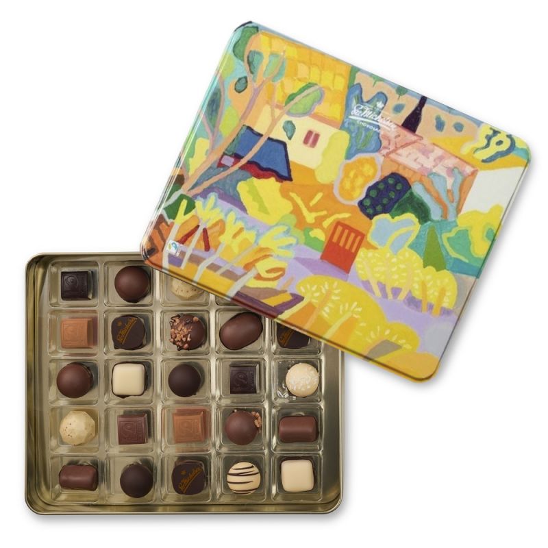 CHOKOLADE Sv. Michelsen - Kunstdåsen m. 25 stk. fyldte chokolader
