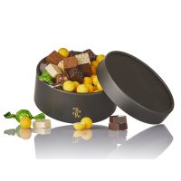 Rund luksus Påskeæske 400g. - 3 rum / Påskemix_sort