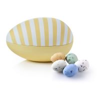 Påskeæg - Stort metal Påskeæg - GUL/STRIBET