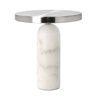 Villa Collection Bordlampe krom & hvid marmor