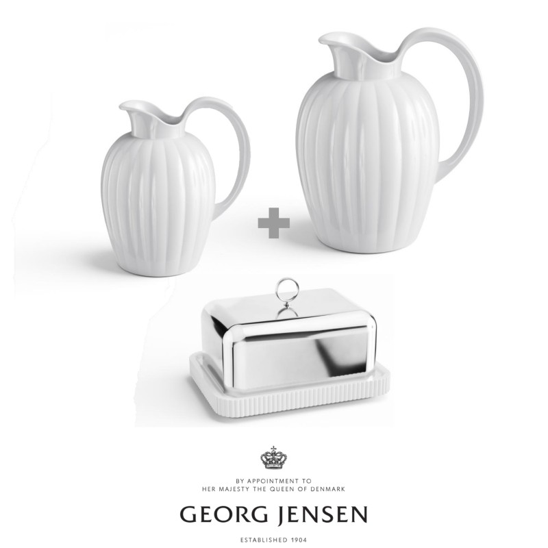 Georg Jensen Bernadotte PITCHER, CREAMER & SMØRBOKS