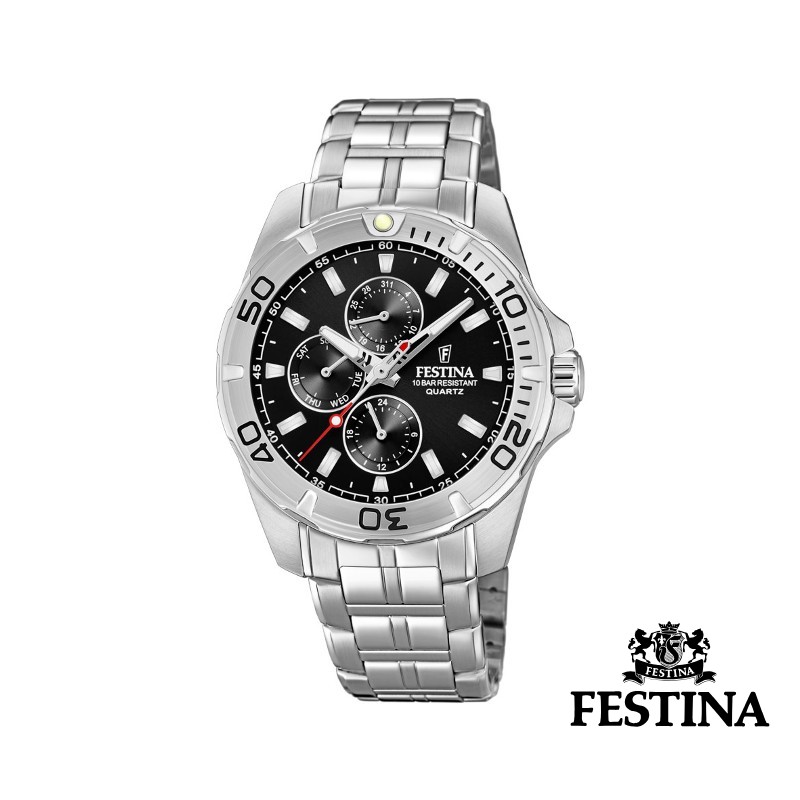 FESTINA MULTIFUNCION - Herreur med læderrem 