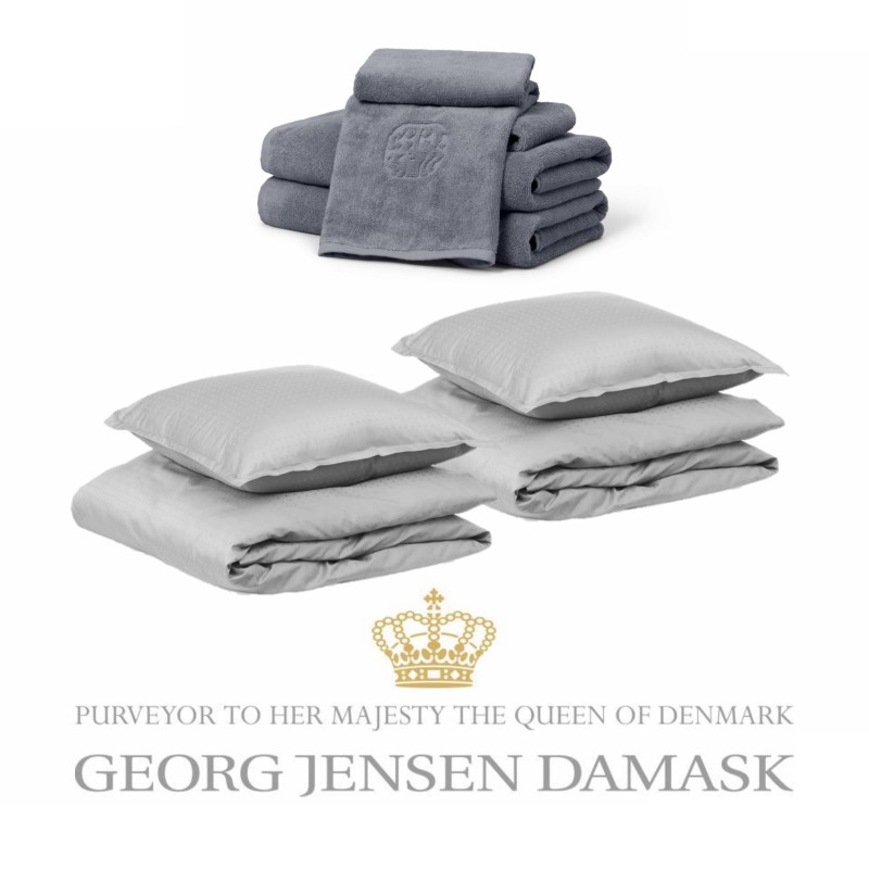 Georg Jensen Damask SKY SENGETØJ GREY & Håndklæder