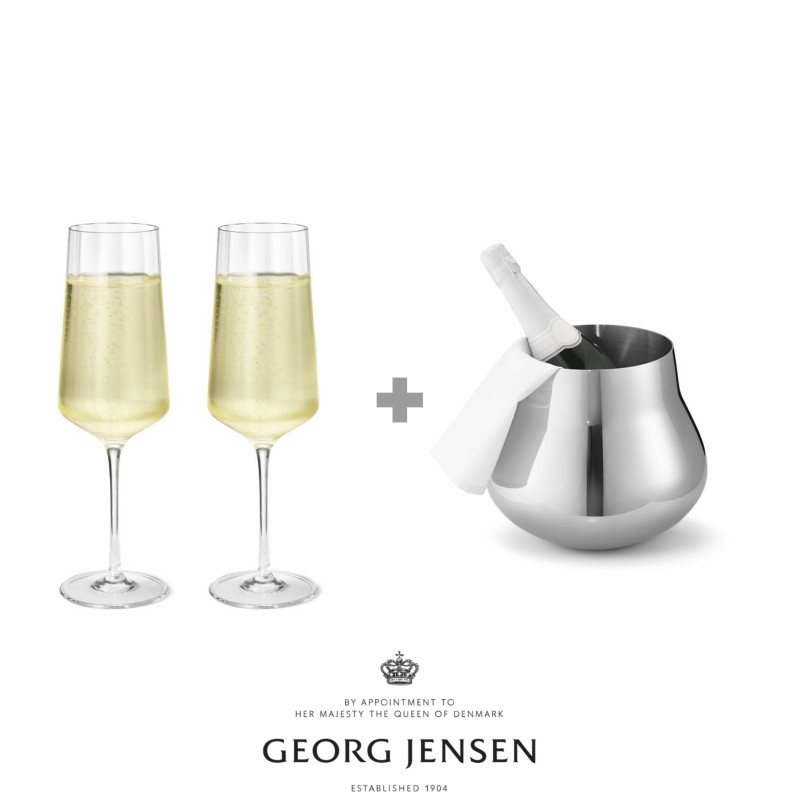 SKY Champagnekøler & Bernadotte Champagneglas