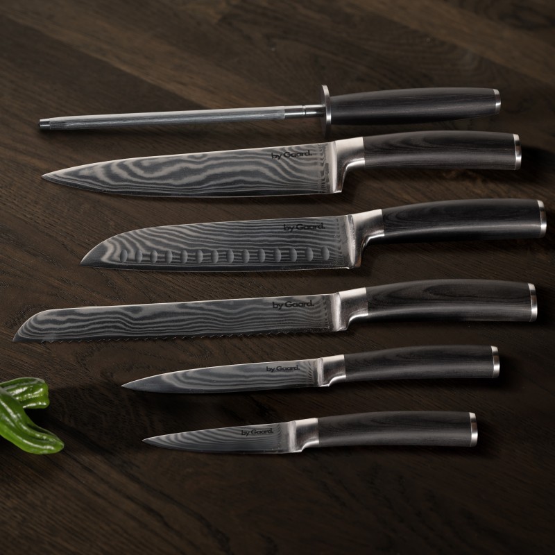 Damascus Chef Knivsæt, 6 dele