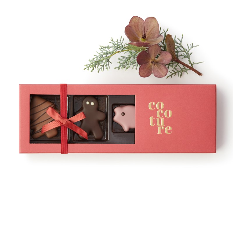 Cocoture Juleæske med marcipanfigurer_rød