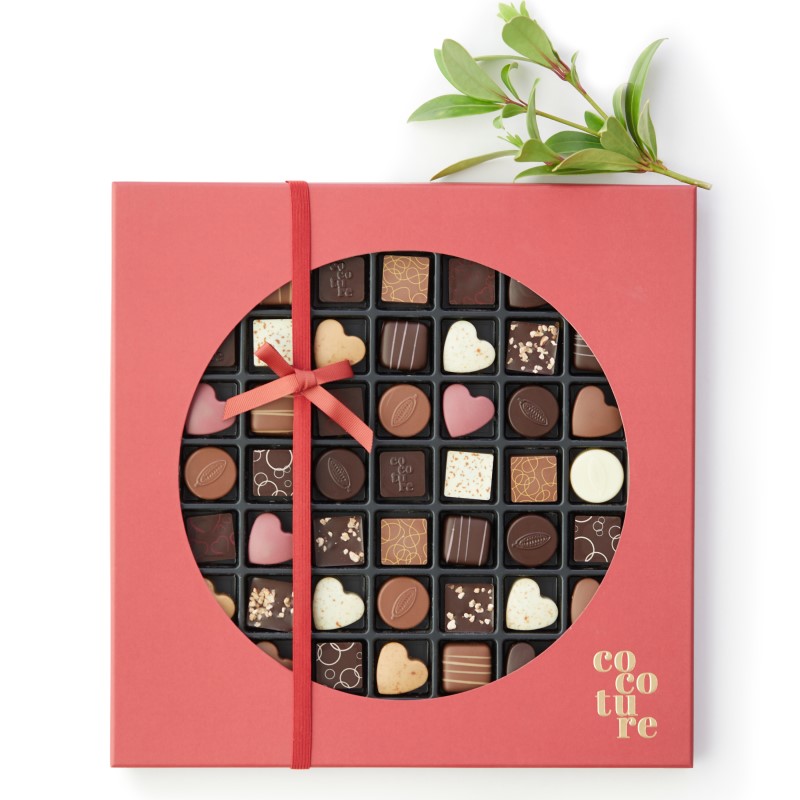 Cocoture juleæske med fyldte chokolader - 49 stk._rød