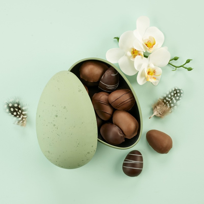 Påskeæg - Stort metal Påskeæg - Green Splash