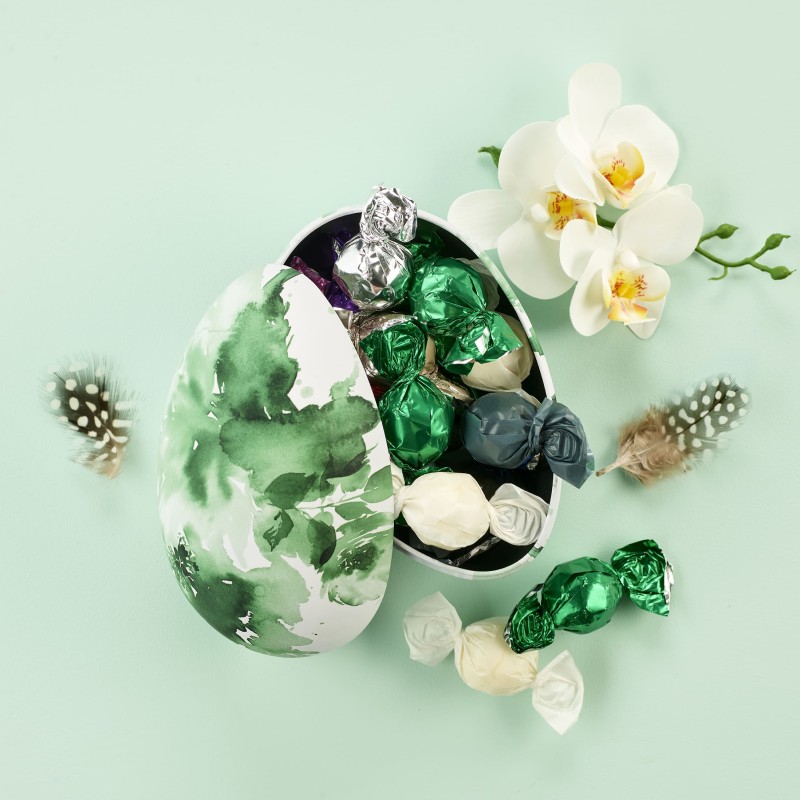 Påskeæg - Stort metal Påskeæg - Grøn Blomst