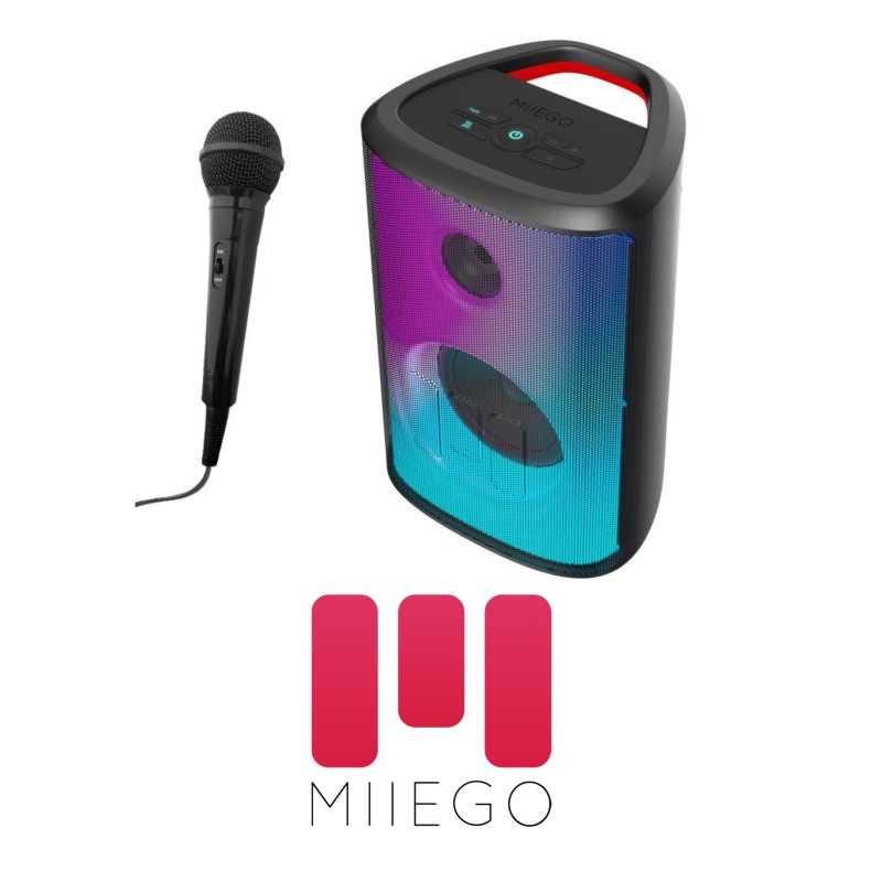 Miiego TWISTER XL speaker med PARTYLYS + Microfon